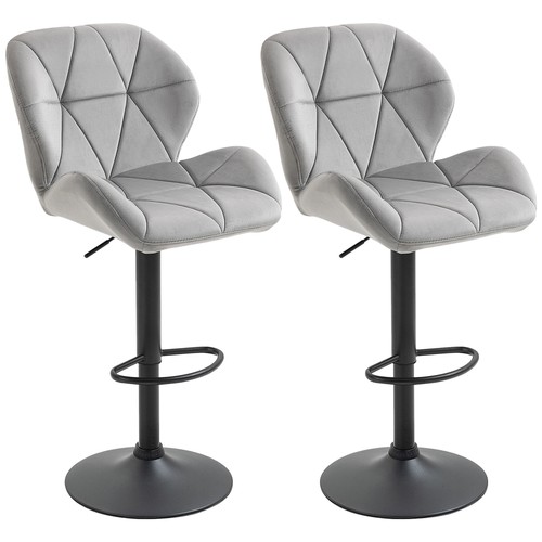 Homcom velvet bar stools - velvet,
