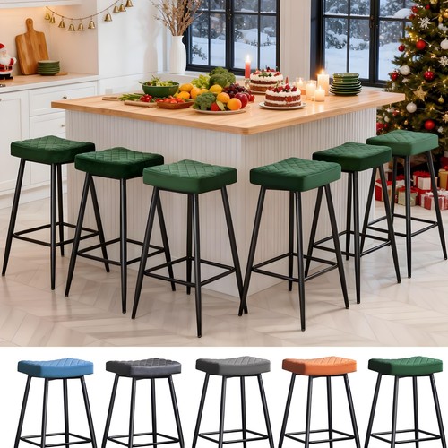 Bar stools set velvet - 4, velvet/pu