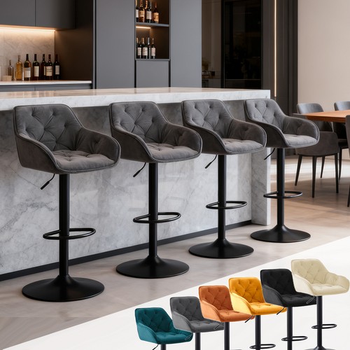 Set bar stools velvet - 2/4,