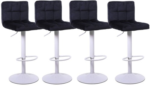 Black velvet bar stools - 4, x