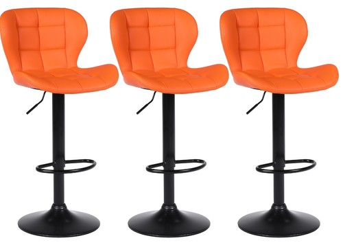 Orange bar stools faux - 3,