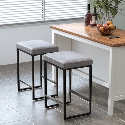 Pack grey bar stool pu - 1,