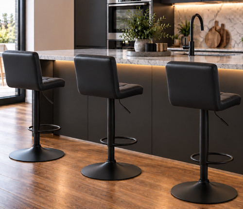 Black bar stools breakfast - 3,
