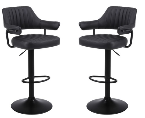 Plush black bar stools - black,
