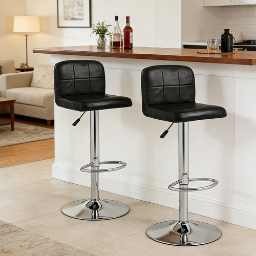2pcs faux leather bar - leather, stools