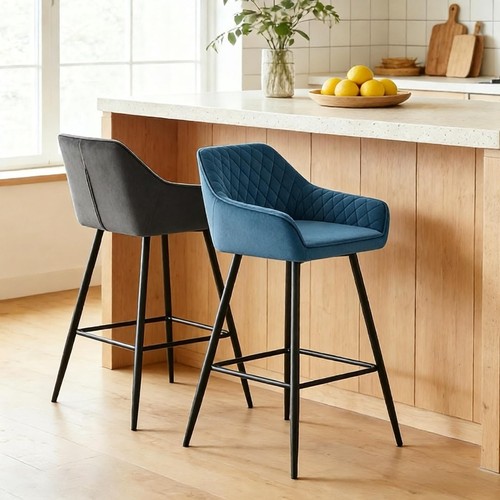 Set velvet bar chairs - set, of