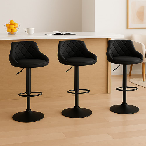 3pcs bar stools faux - bar, leather