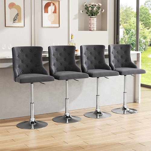 Grey bar stools - grey, velvet