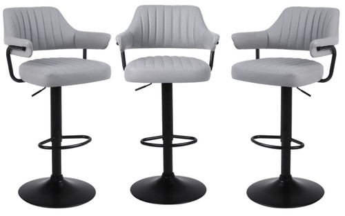 Grey plush bar stools - grey,