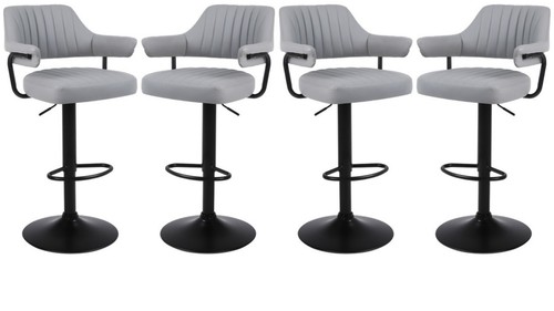 Grey plush bar stools - x,